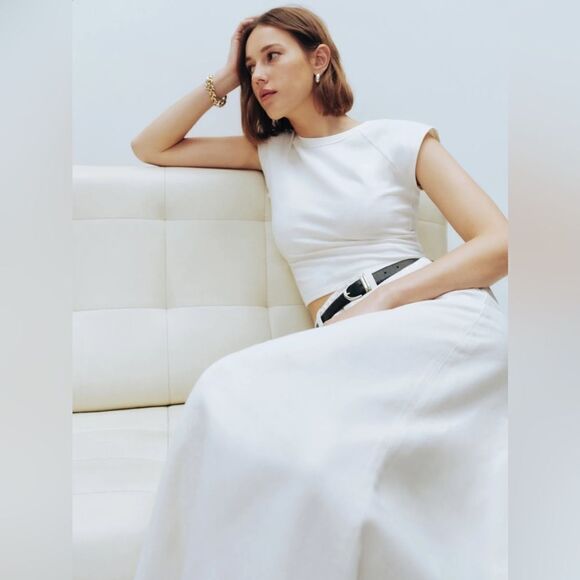 Reformation NWT Myles Maxi Skirt in the color Fior Di Latte size 26 - Picture 4 of 7